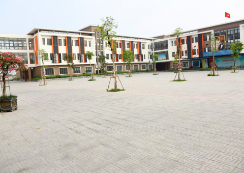 Gạch Terrazzo đa màu Secoin tại Trường tiểu học Bùi Quang Mại, xã Đại Mạch, huyện Đông Anh, Hà Nội